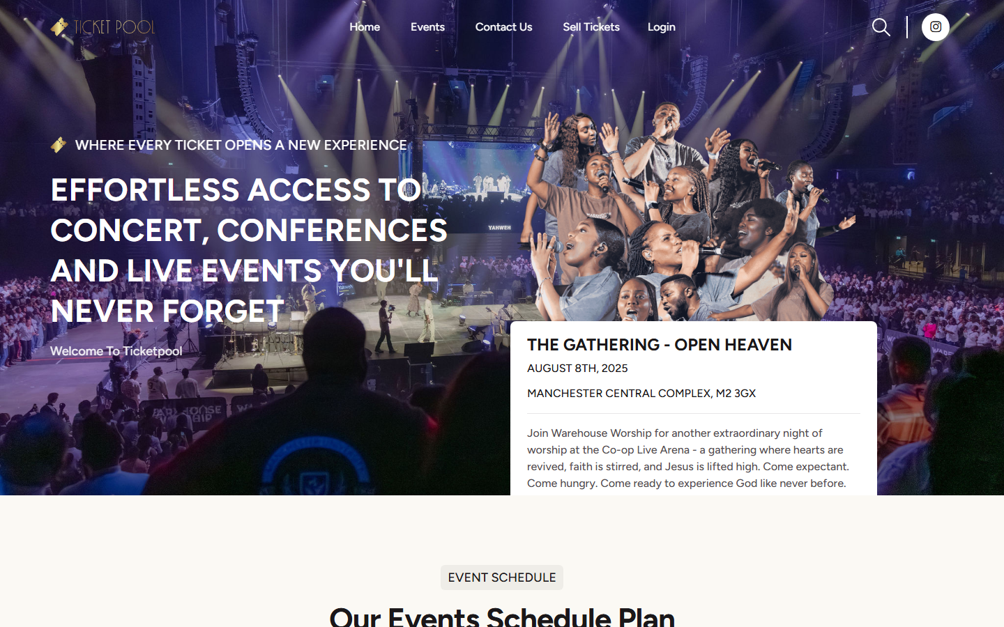 TicketPool homepage: event ticketing platform